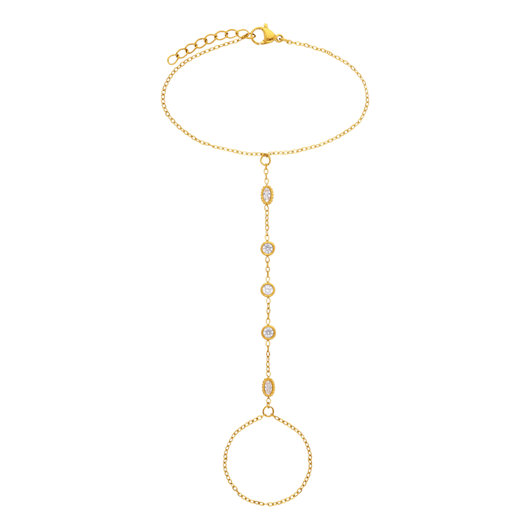 Lucardi Damen Handkette Stahl Gelbgold legiert 20 cm Nickelfrei