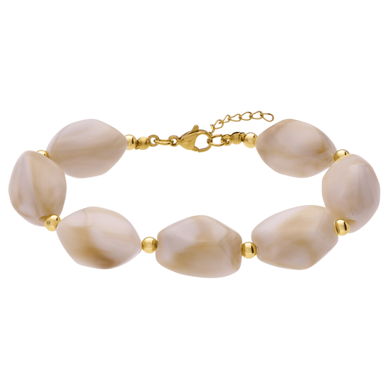 Edelstahl-Perlenarmband für Damen