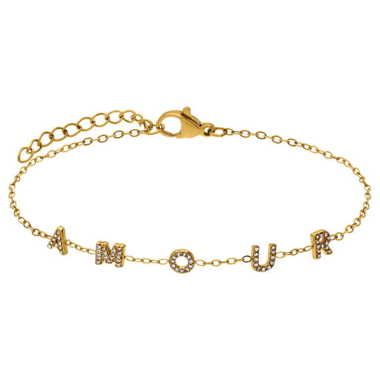 Goudvergulde armband van roestvrij staal Amour