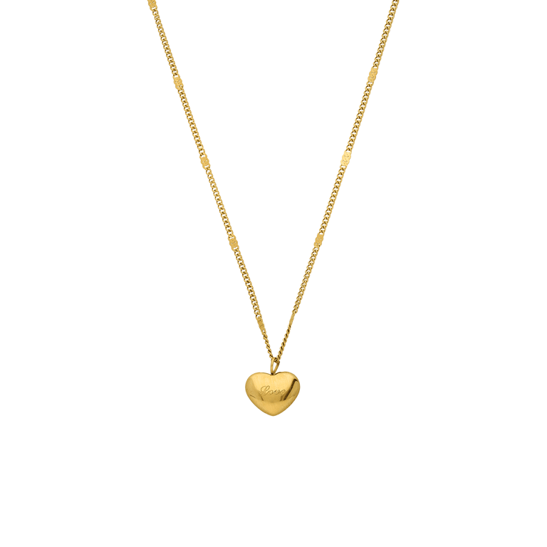 Gouden ketting van roestvrij staal met hartvormige hanger voor dames