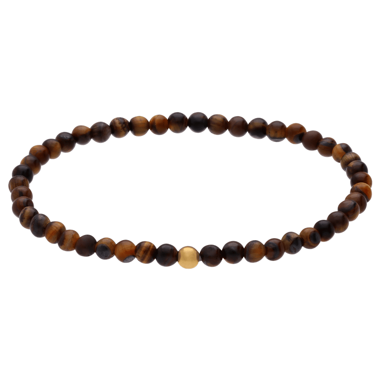 Rvs vergulde kralenarmband met tijgeroog voor dames