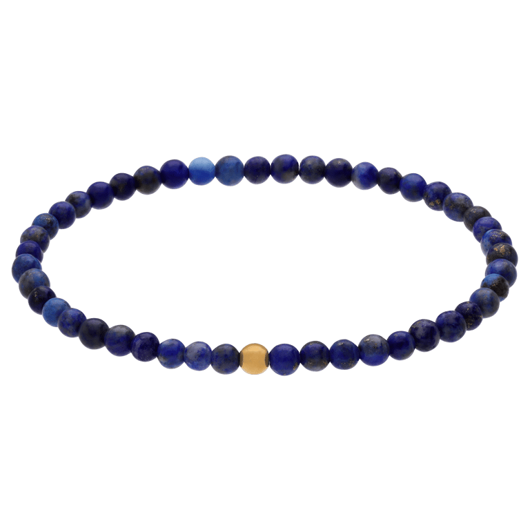 RVS vergulde kralenarmband met lapis lazuli voor dames