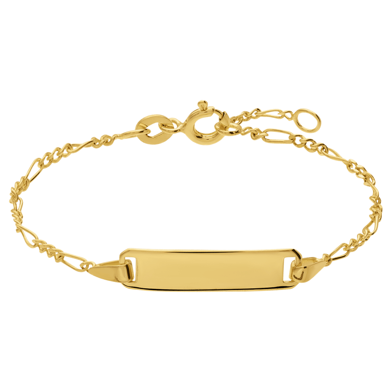 Zilveren goldplated kinderplaatarmband