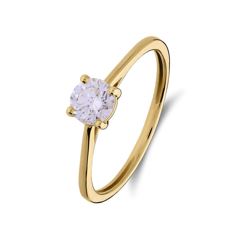 14 karaat gouden ring met lab grown diamant 0.50ct