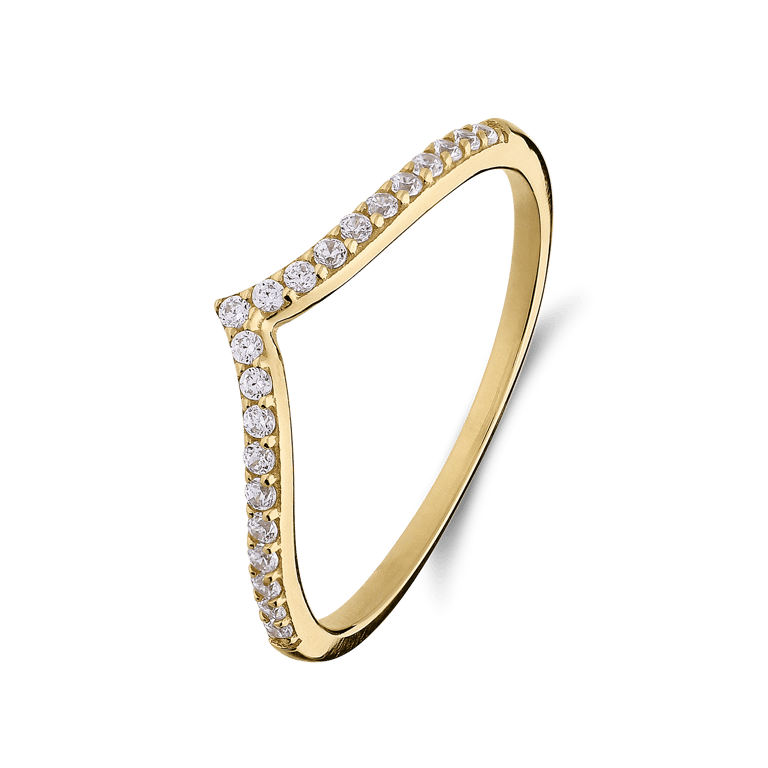 14 karaat gouden ring met zirkonia