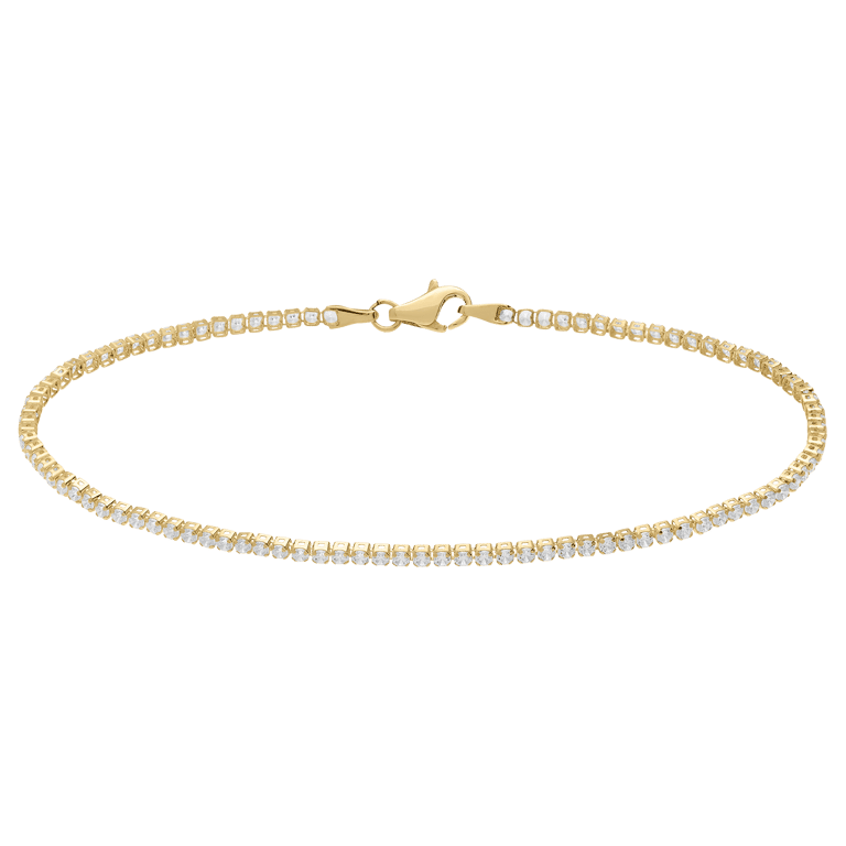 14-karätiges Tennisarmband mit Zirkonia