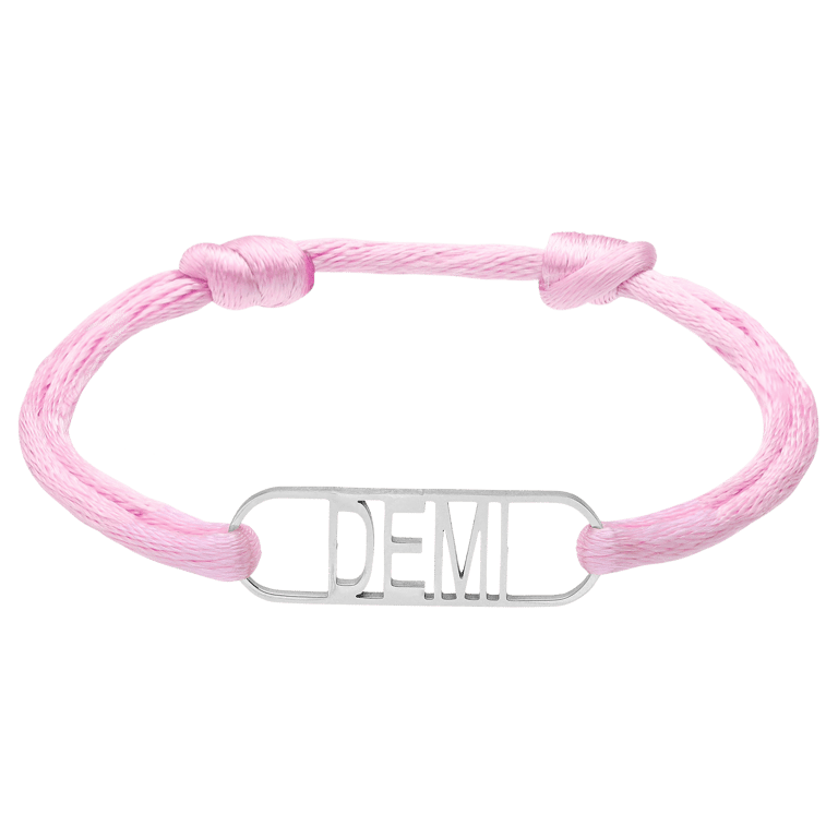 Stainless steel armband naam armband roze voor dames