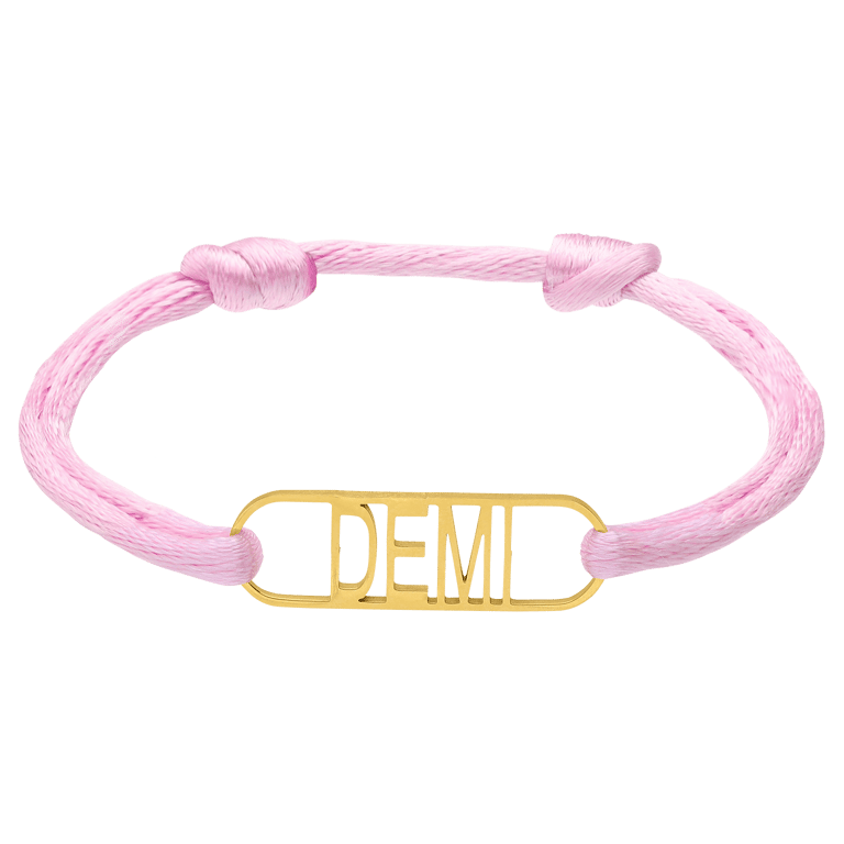 Stainless steel armband naam roze voor dames