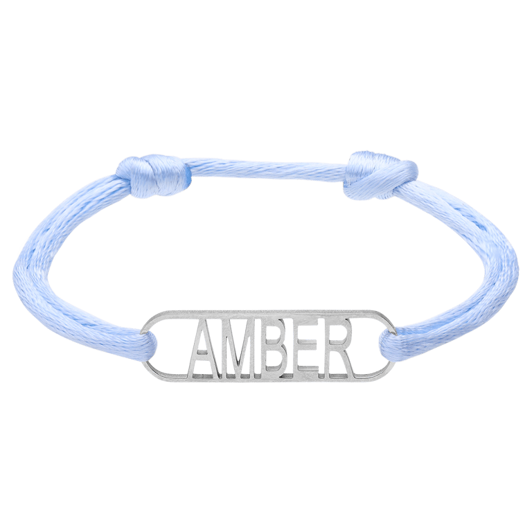 Stainless steel armband naam armband blauw voor dames