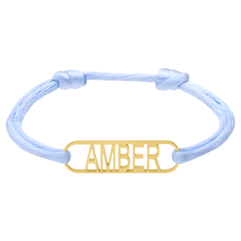 Stainless steel armband naam blauw voor dames