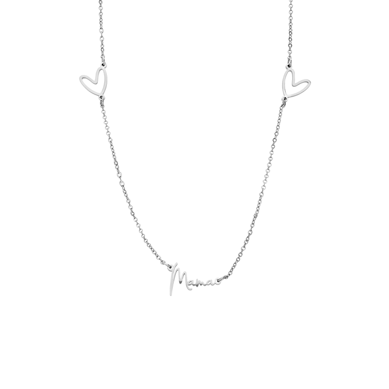Stainless steel nnamketting met hartjes voor dames
