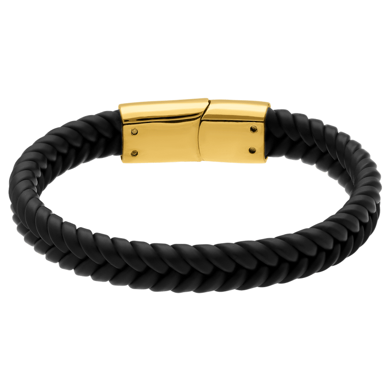 Zwart leren kinderarmband met stainless steel goldplated sluiting