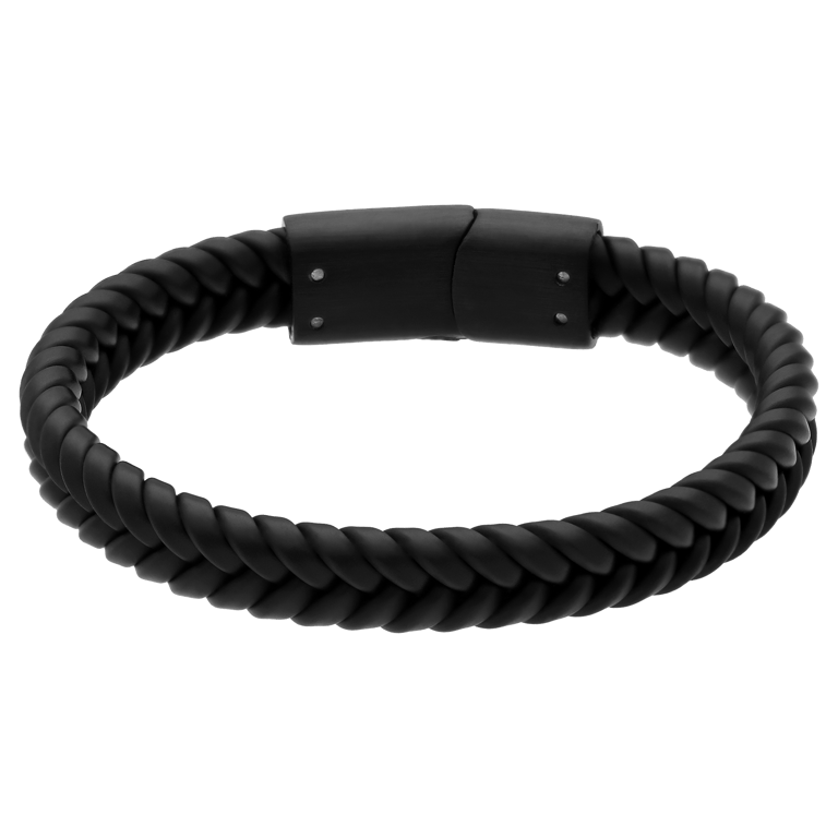 Zwart leren kinderarmband met stainless steel blackplated sluiting