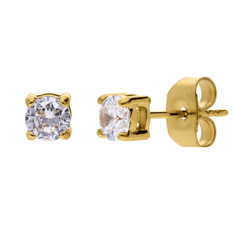 Stainless steel goldplated kinderoorknoppen met zirkonia