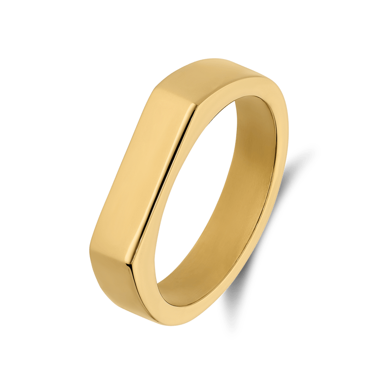 Stainless steel goldplated kinderzegelring