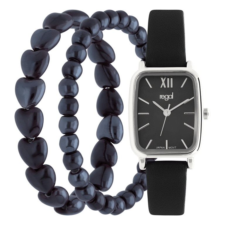 Regal cadeauset Zilver Zwart met 2 armbanden