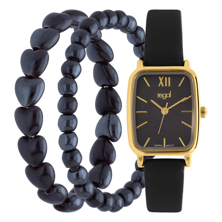Regal cadeauset Goud Zwart met 2 armbanden