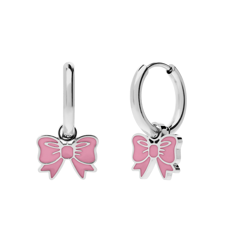 Kinderohrstecker aus Edelstahl mit rosa Schleife