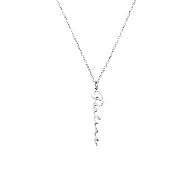 Zilveren naamketting met hanger voor dames