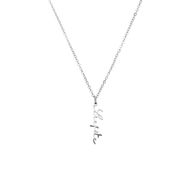 Zilveren naamketting met hanger voor dames