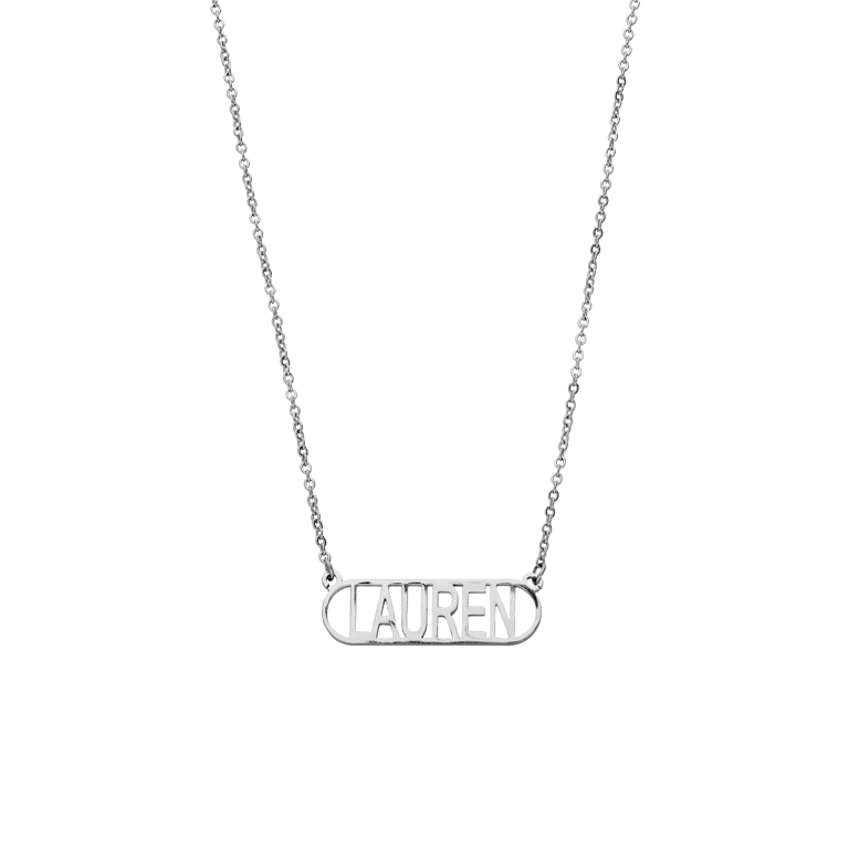 Zilveren naamketting met hanger voor dames
