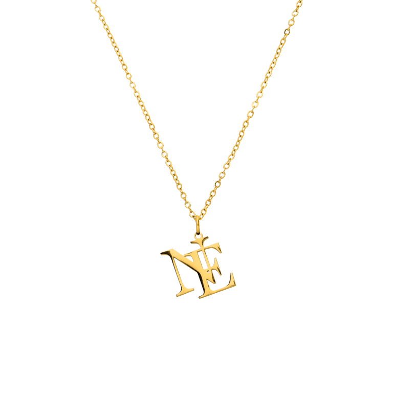 Zilveren goldplated naamketting met hanger voor dames