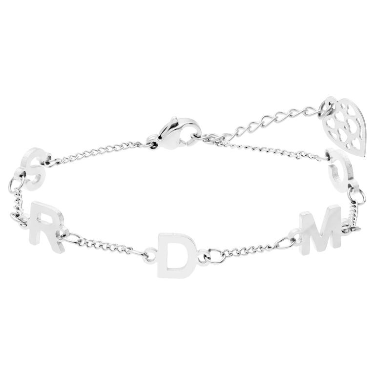 Zilveren armband met hanger letter voor dames