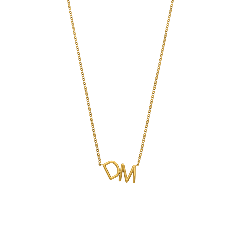 Zilveren goldplated naamketting met hanger voor dames