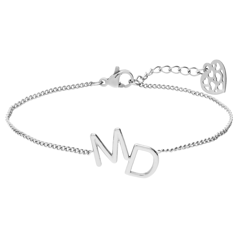 Zilveren naam armband met hanger voor dames