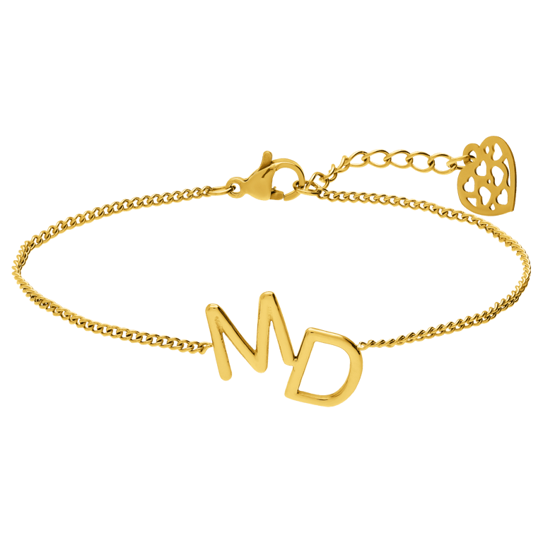 Zilveren goldplated naam armband voor dames