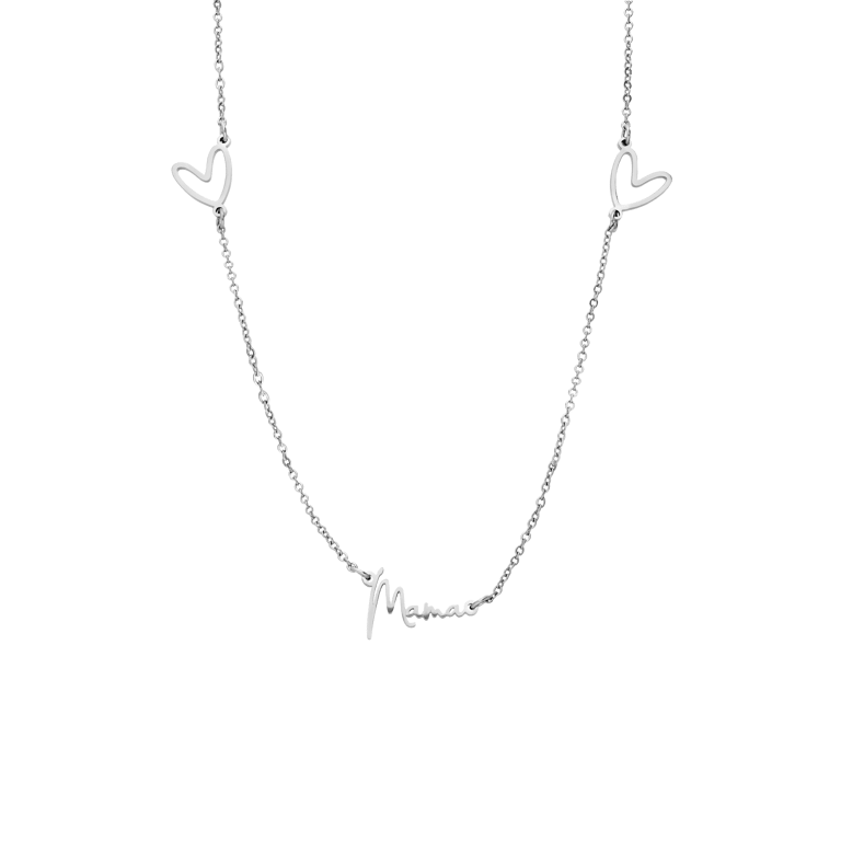Zilveren naamketting met hanger voor dames