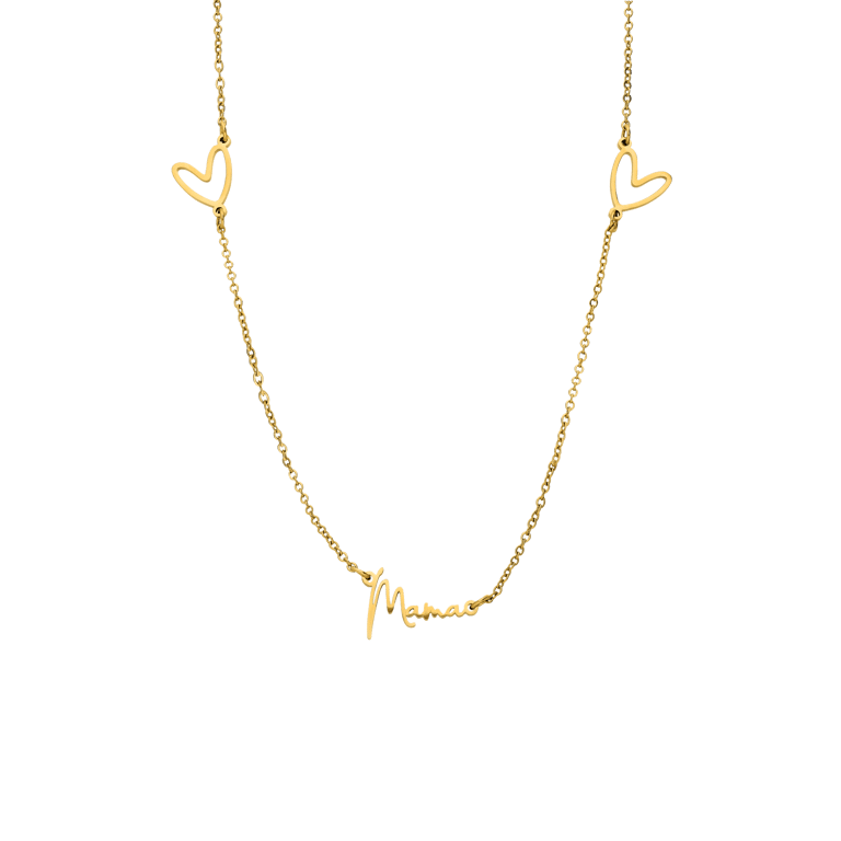 Zilveren goldplated naamketting met hanger voor dames