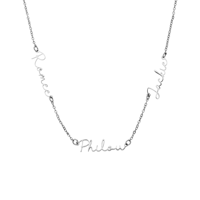 Zilveren naamketting voor dames
