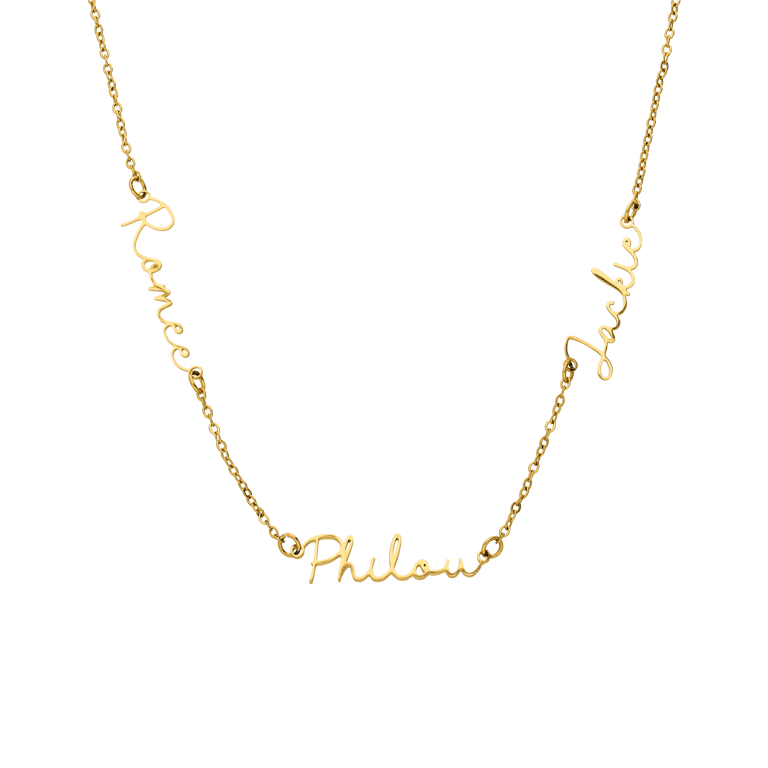 Zilveren naamketting met hanger voor dames