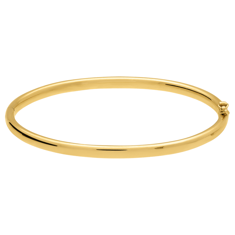 14 karaat gouden bangle met zilveren kern 4mm