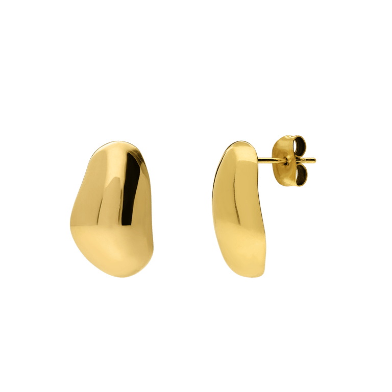 Edelstahl-Ohrstecker mit goldplattierter, gewölbter Wirbelform