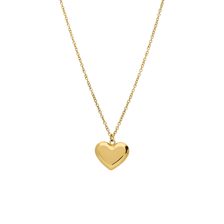 Edelstahl goldbeschichtete Kette mit Herzanhänger