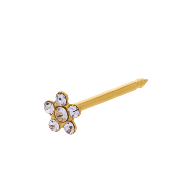 Studex stainless steel goldplated oorknop bloem