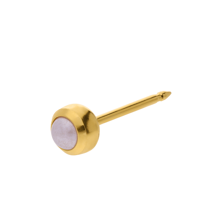 Studex stainless steel goldplated oorknop met parel
