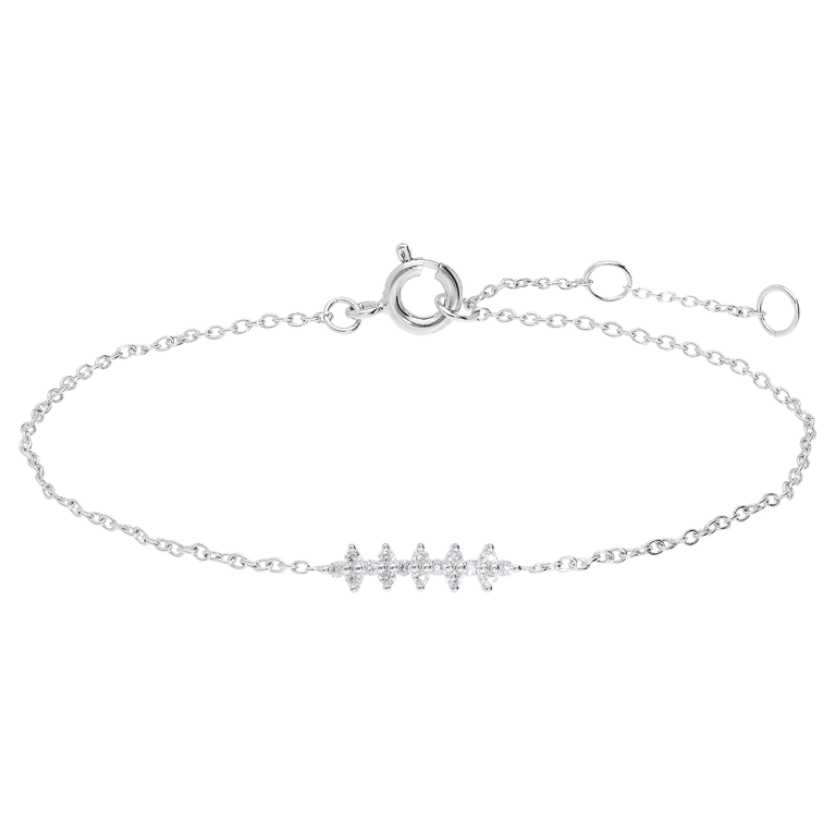 Zilveren armband met fantasiehanger met zirkonia voor dames