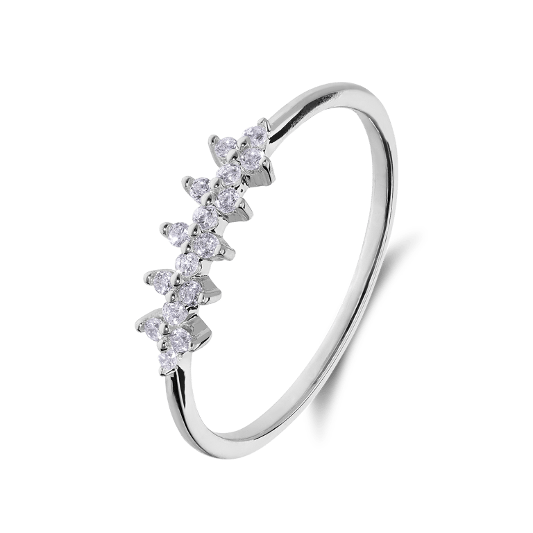 Silberner Ring mit Zirkonia für Damen