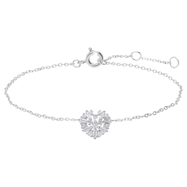 Zilveren fantasiearmband hart met zirkonia voor dames