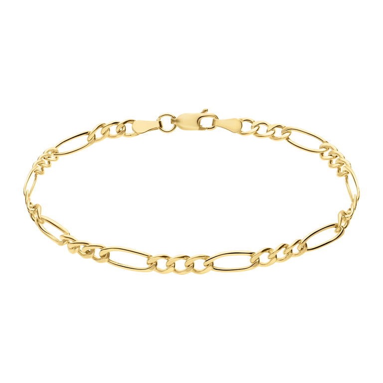 14 karaat geelgouden figaro herenarmband