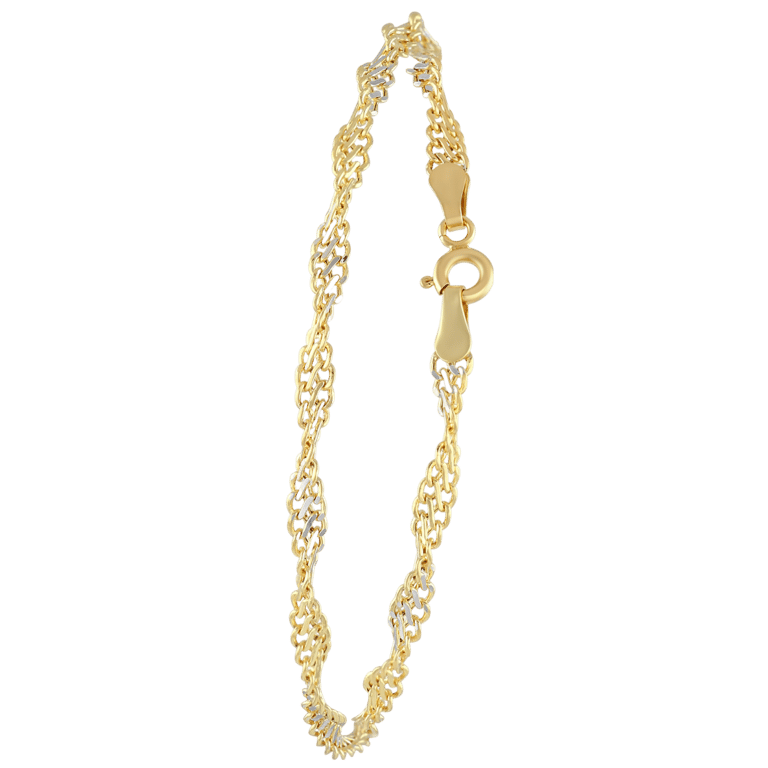 Zweifarbiges Armband, 585 Gold