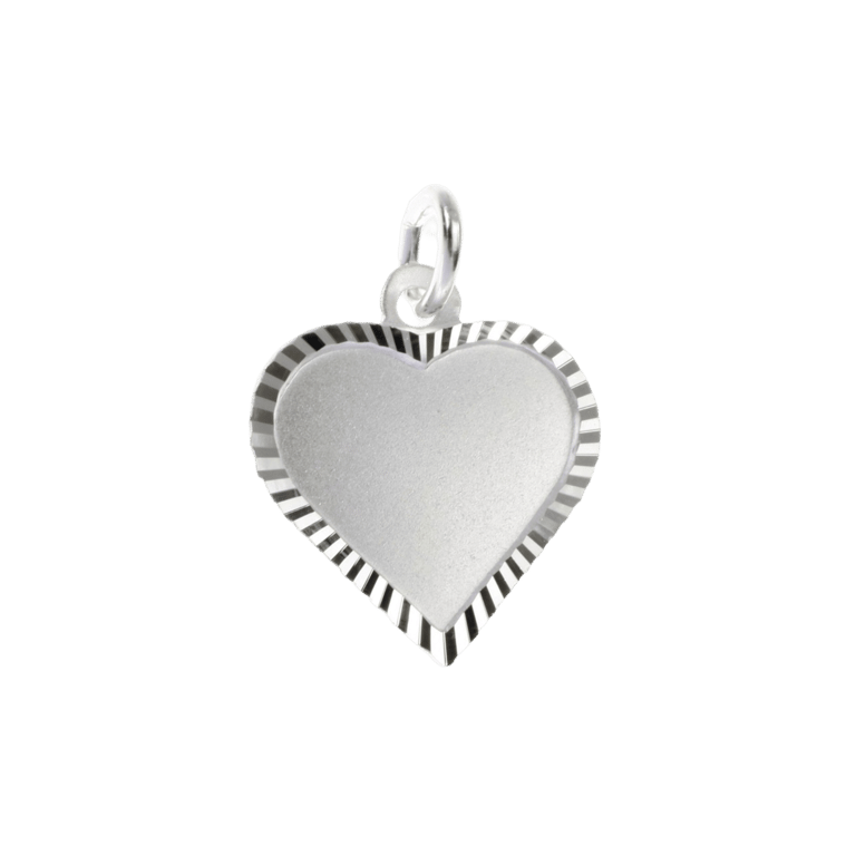 Zilveren hanger graveerplaat hart