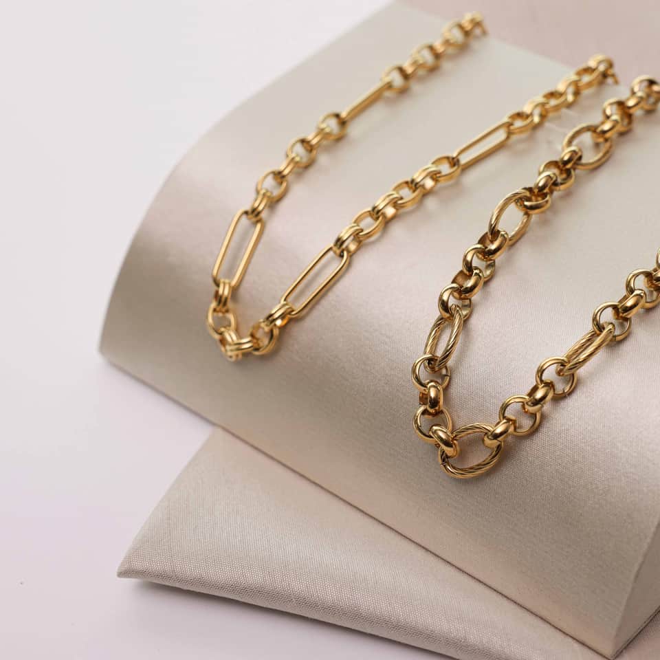 Stainless steel goldplated ketting voor dames