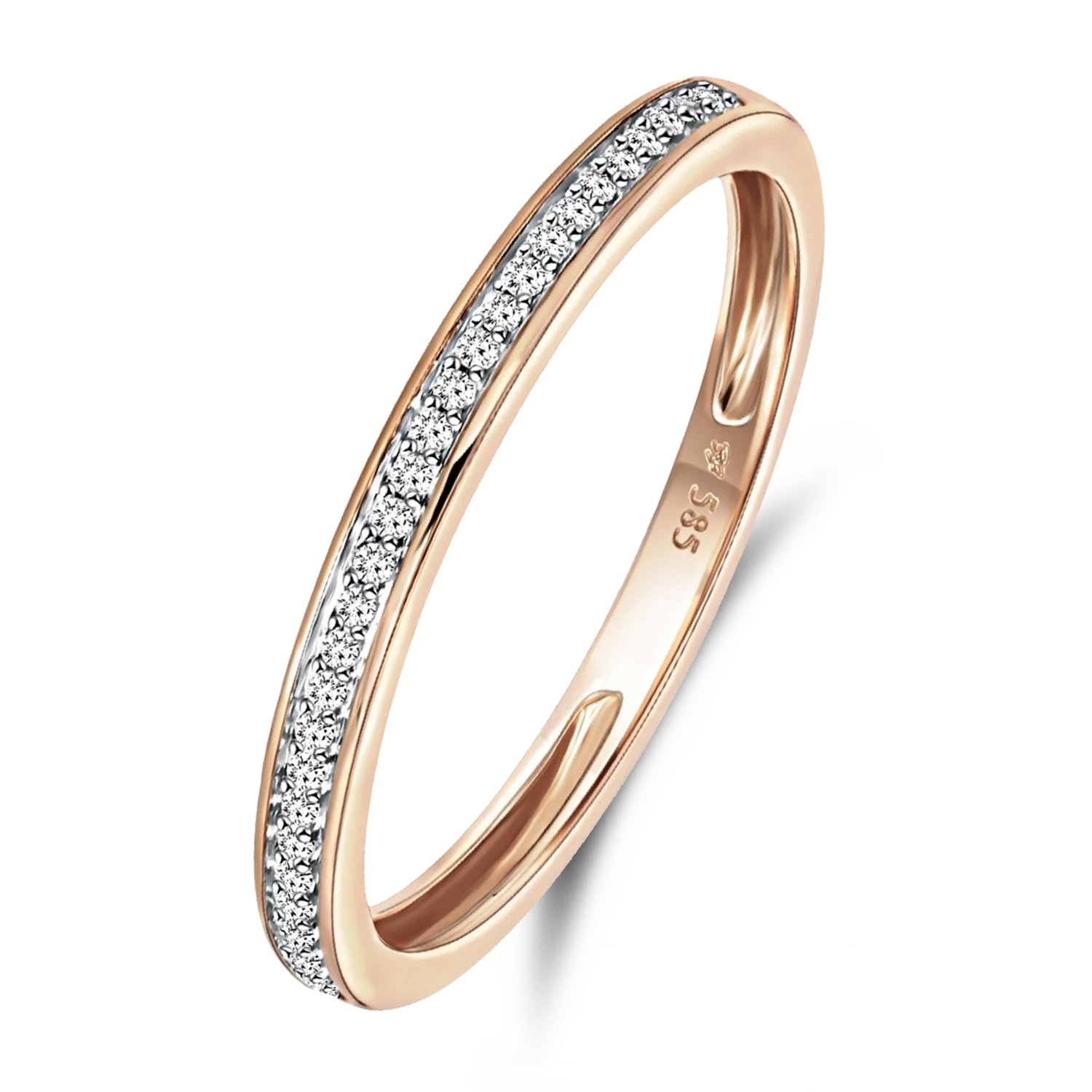 Datatrics_14 Karaat rosegouden railring 29 diamanten 0,08ct