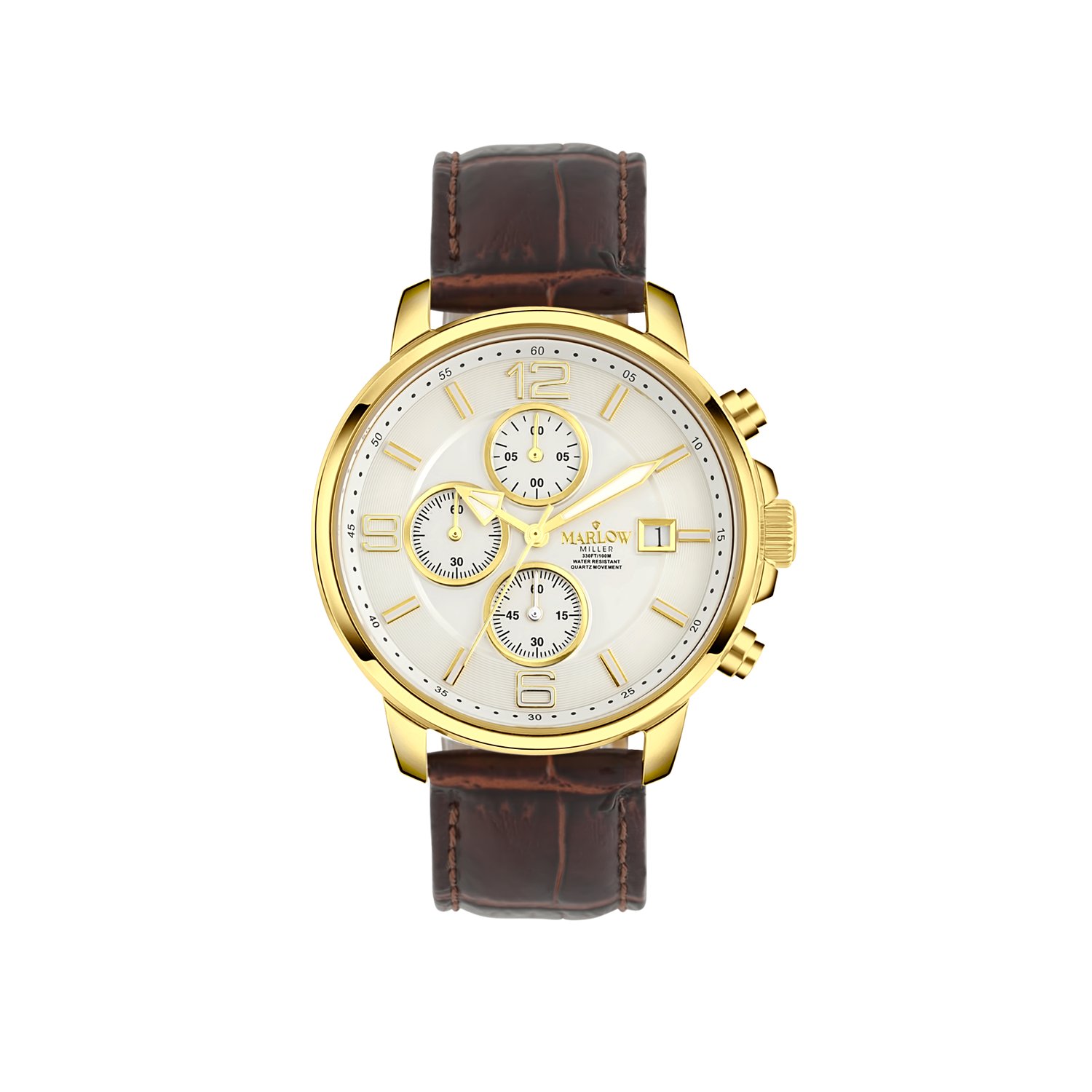 Marlow Miller chronograaf horloge met leren band