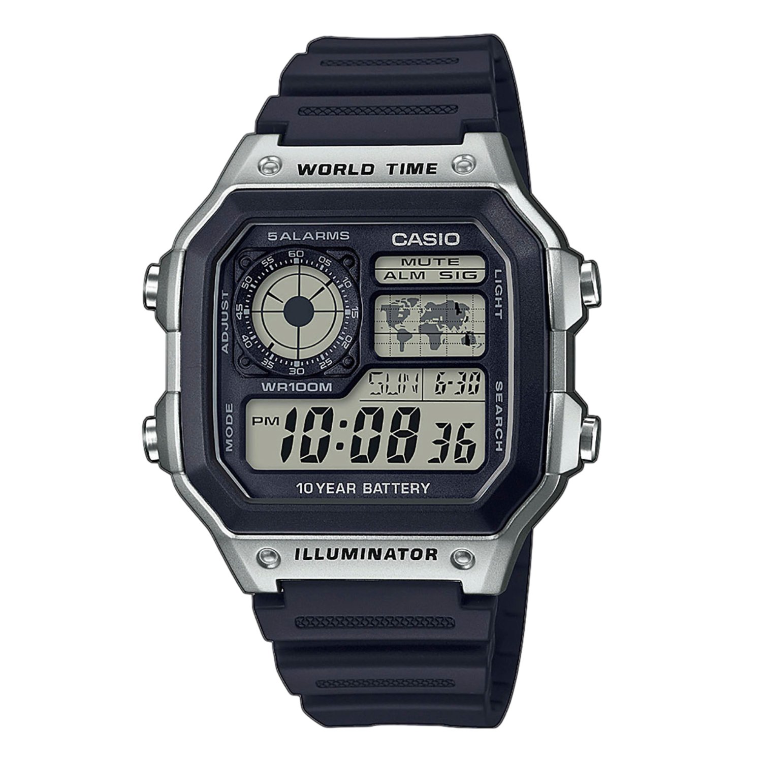 Casio Digitaal Heren Horloge Zwart AE-1200WH-1CVEF