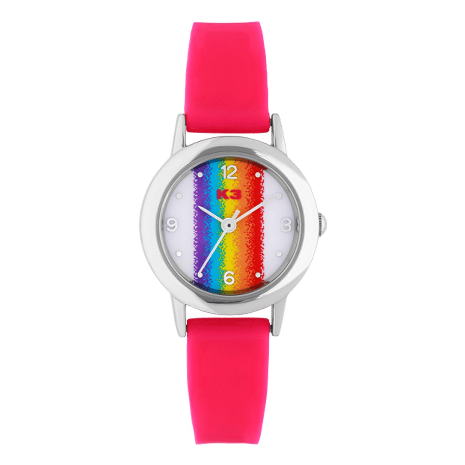 K3 Kinder Horloge Regenboog Met Rubberen Band Roze